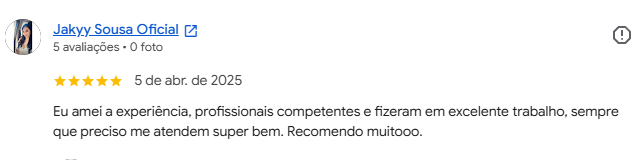 Avaliação 5 estrelas de cliente no Google