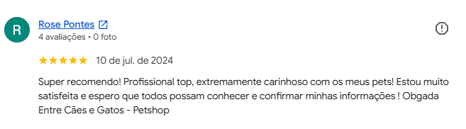 Avaliação 5 estrelas de cliente no Google