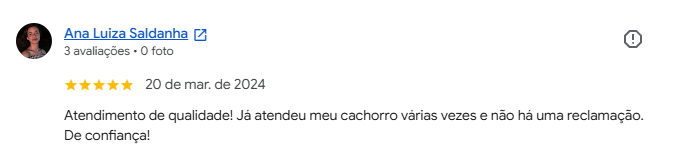 Avaliação 5 estrelas de cliente no Google