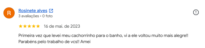 Avaliação 5 estrelas de cliente no Google